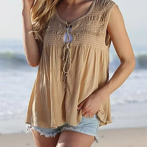 COPPER Button-Up Sleeveless Tunic - Picture 2 of 2